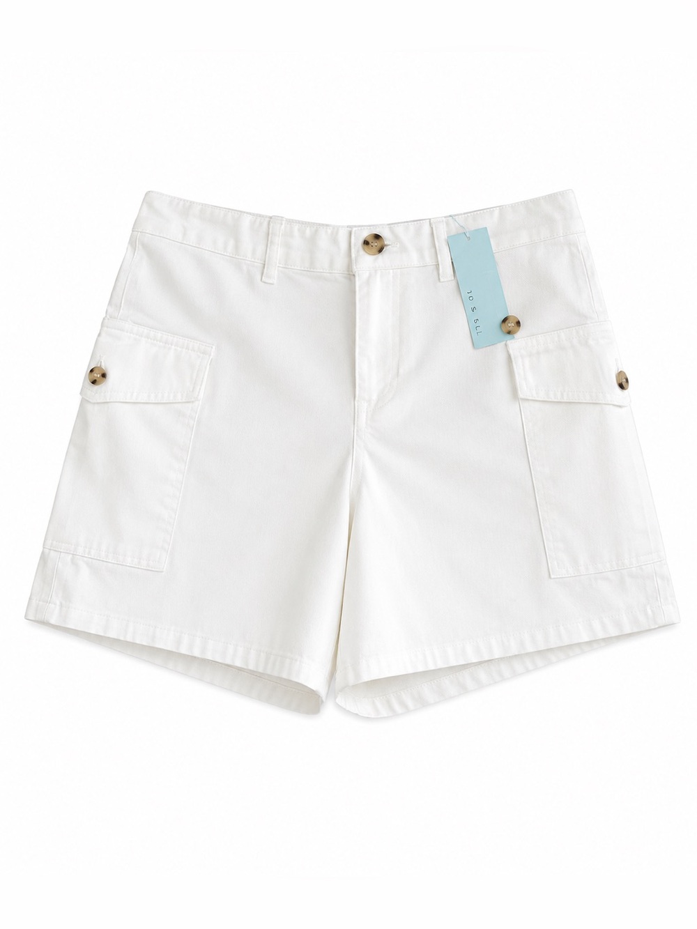 🤍 Blu Sol White Cargo Shorts NWT Size Large Utility Vacation Style